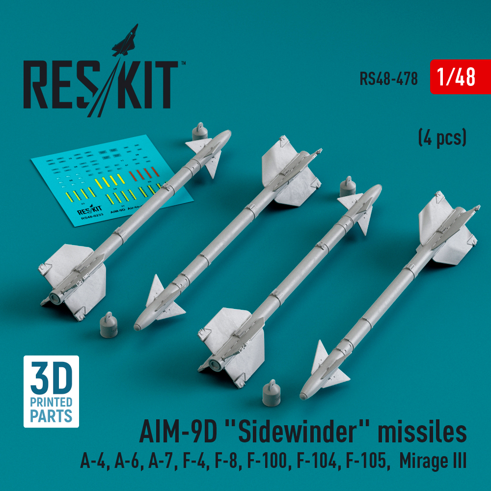 1/48 AIM-9D 'Sidewinder' missiles (4 pcs.)