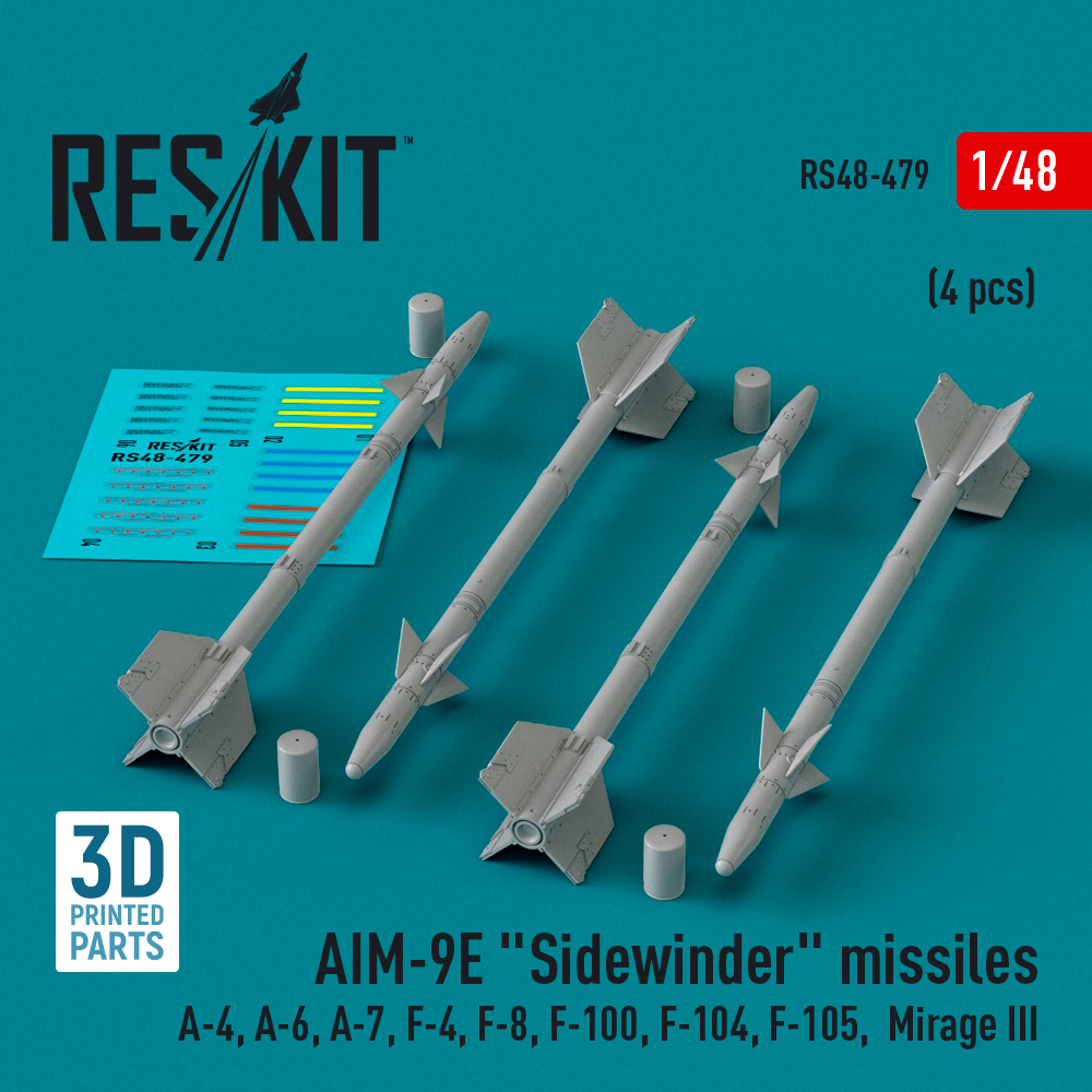 1/48 AIM-9E 'Sidewinder' missiles (4 pcs.)