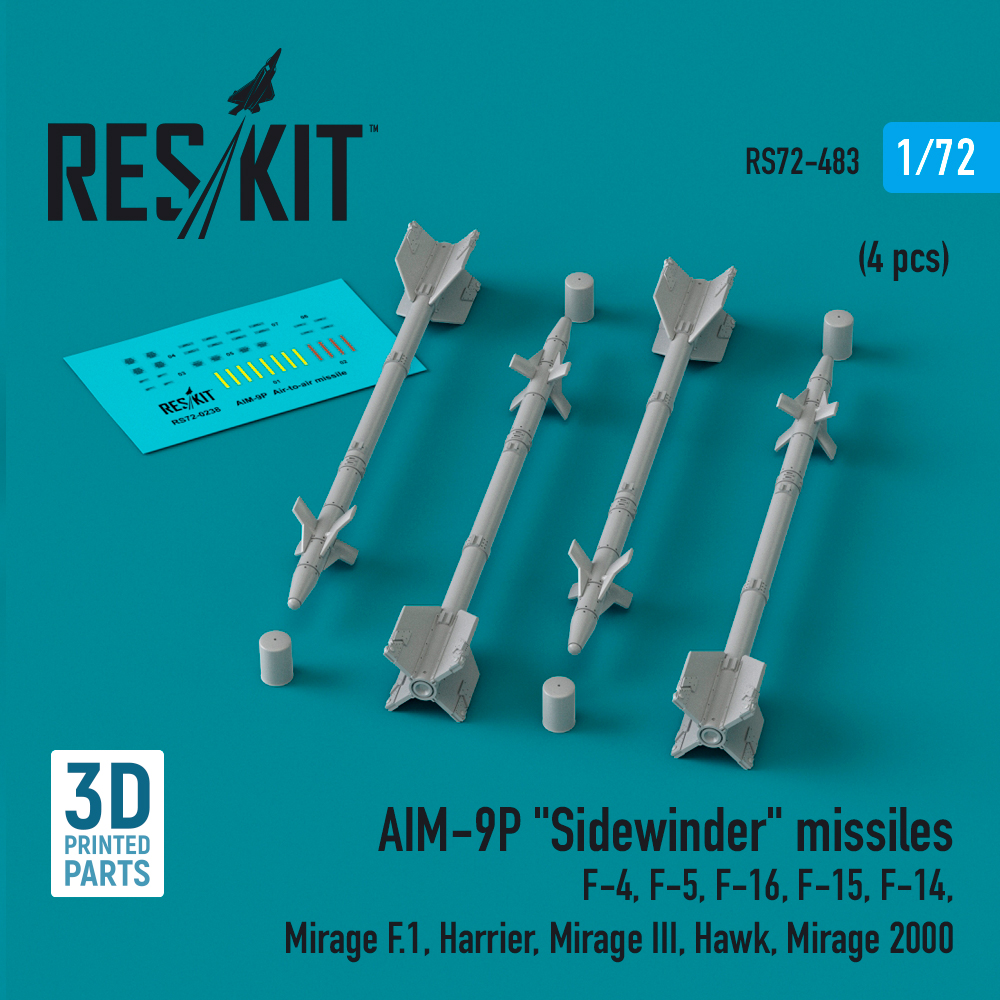 1/72 AIM-9P 'Sidewinder' missiles (4 pcs.)