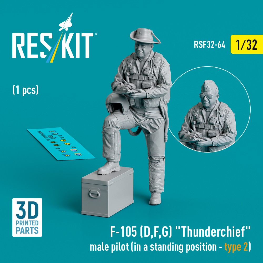 1/32 F-105 (D,F,G) male pilot stand.posit. type 2 