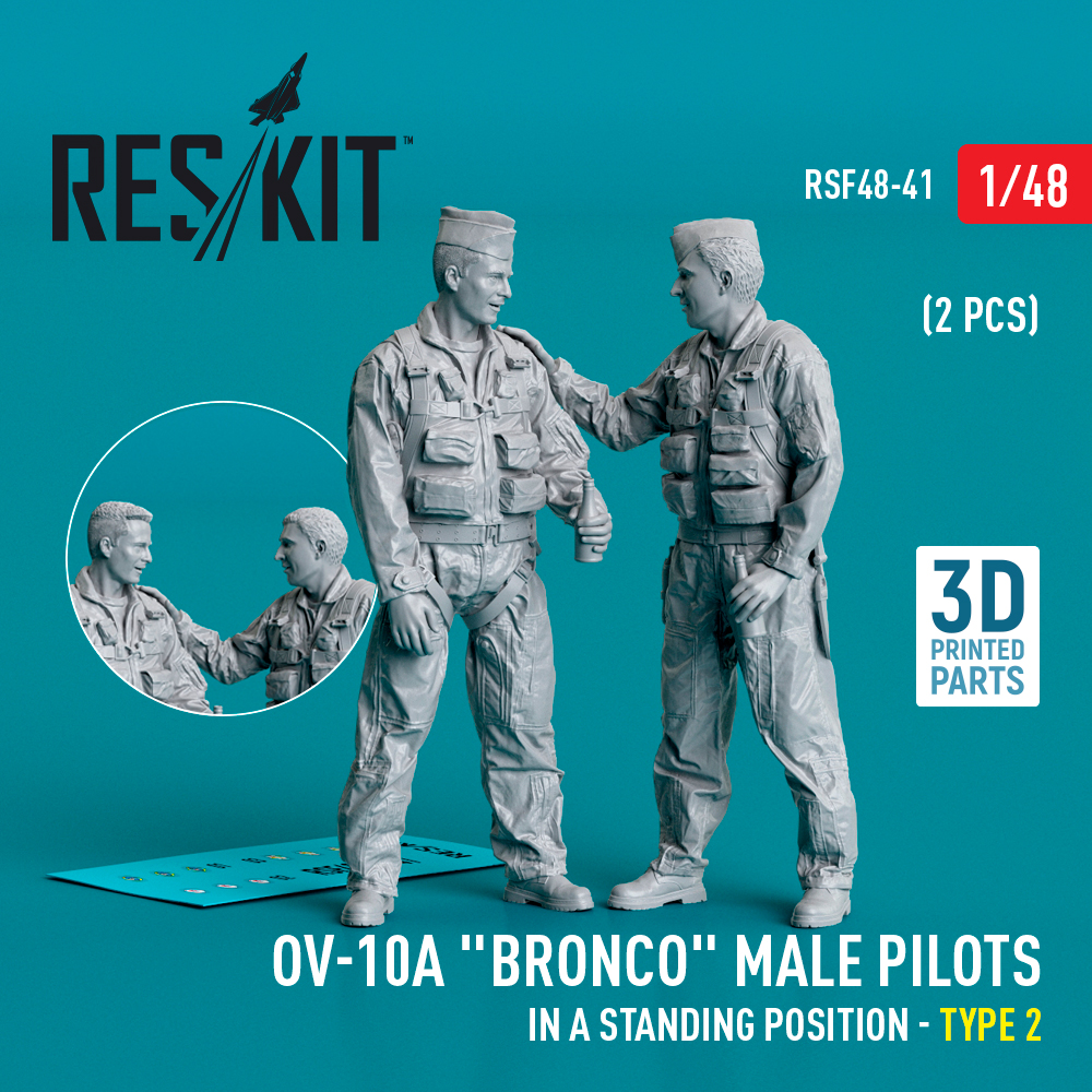 1/48 OV-10A 'Bronco' male pilots standing Type 2