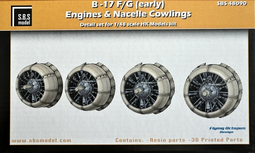 1/48 B-17 F/G early Engine&Nacelle Cowlings (HKM)